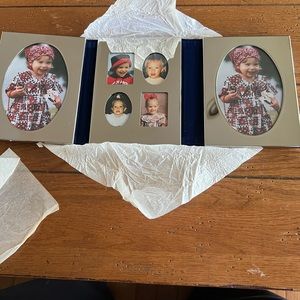 Triple silver tone picture frame